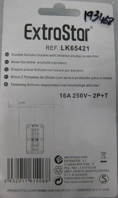 Socket outlet "Base fija doble enchufe"