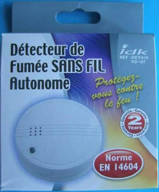 Smoke alarm "Détecteur de Fumée Sans Fil Autonome"