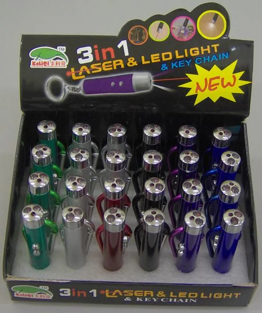 Laser pointer key-ring "3 in 1 Laser & LED Light"