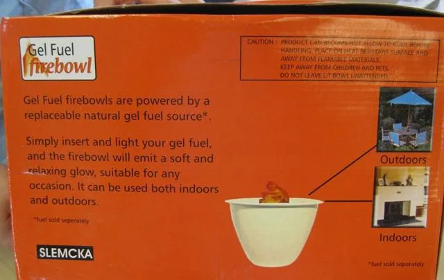 Gel Fuel Fire Bowl