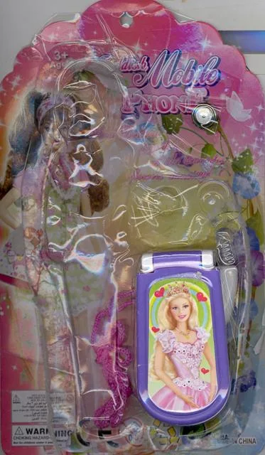 Toy mobile phone with doll