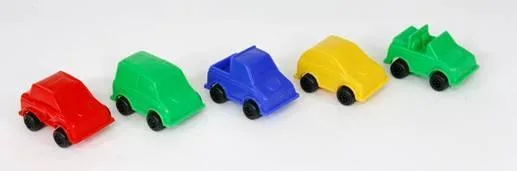 Plastic toy cars and aeroplanes