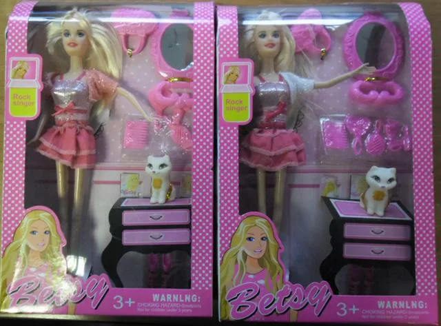 Plastic doll with accessories