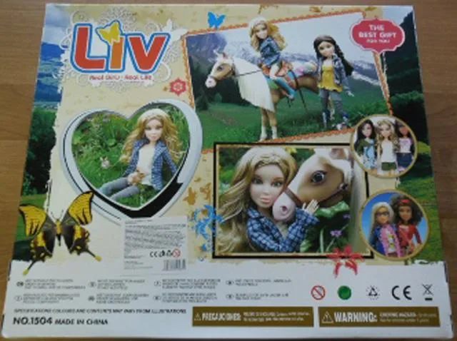 Plastic doll with horse