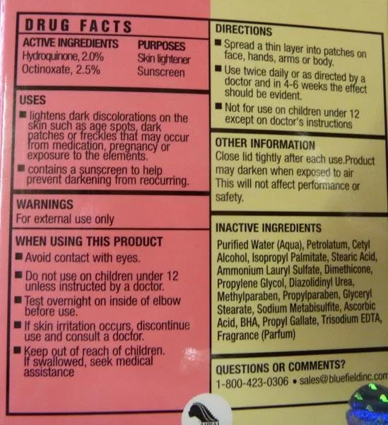 Skin lightening product