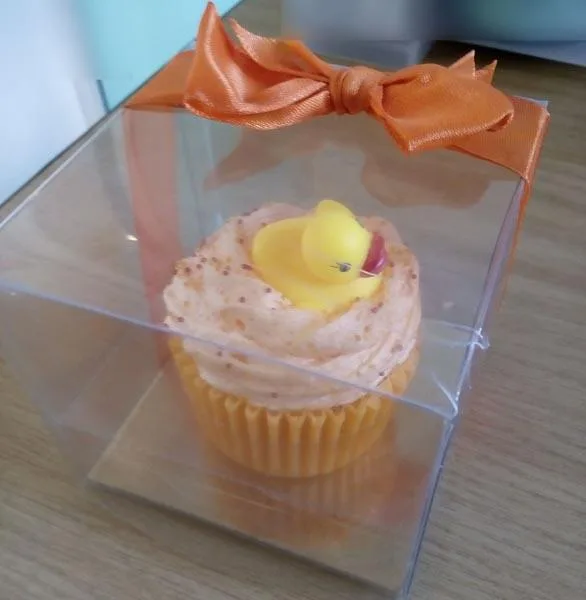 Decorative soap with plastic duck