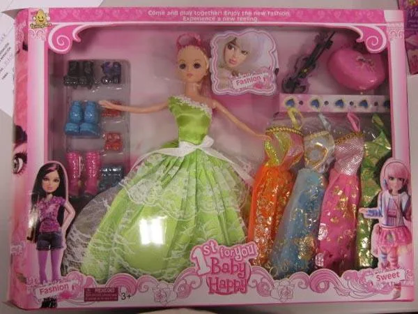 Plastic doll with accessories