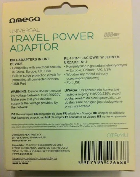 Travel plug adaptor
