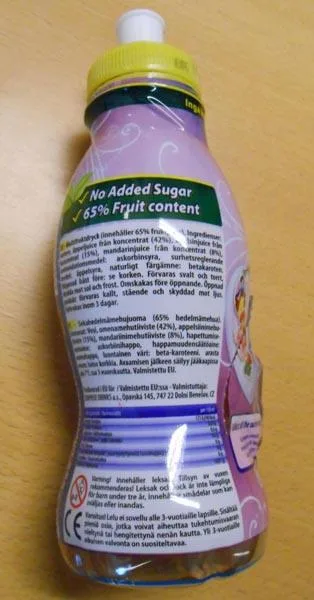 Juice bottle with surprise toy