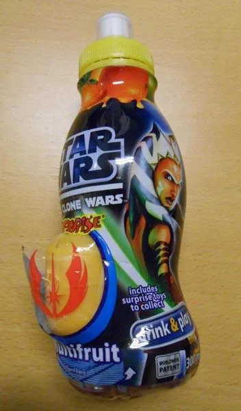 Juice bottle with surprise toy