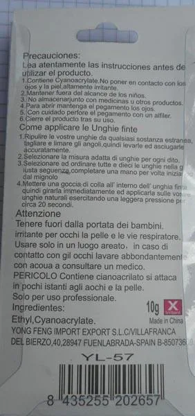 Glue for false nails