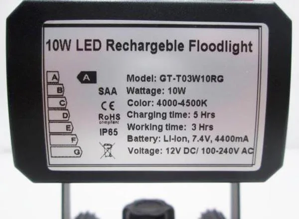 Rechargeable LED floodlight