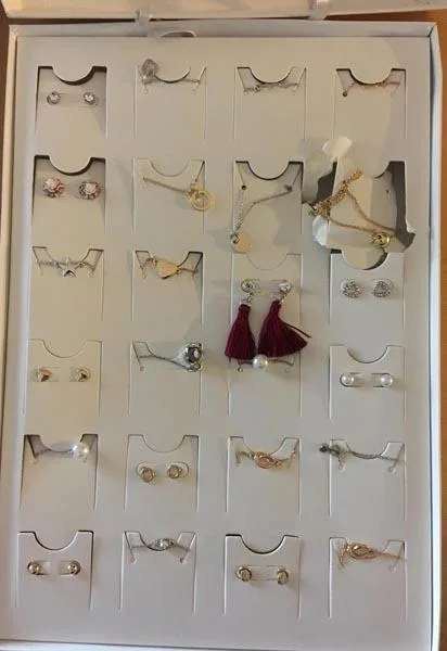 Advent calendar containing jewellery