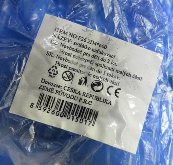 Inflatable plastic toy