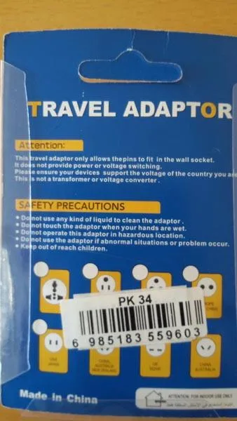 Travel plug adaptor