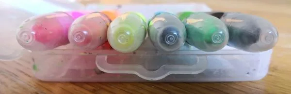 Crayons with caps
