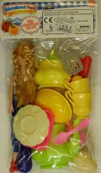 Plastic doll with accessories