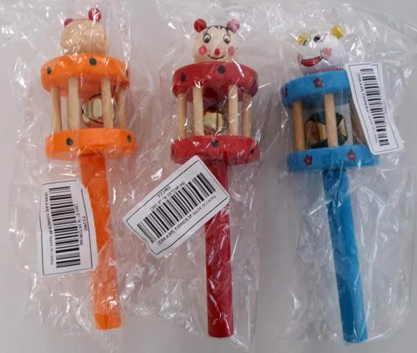Wooden toy rattle