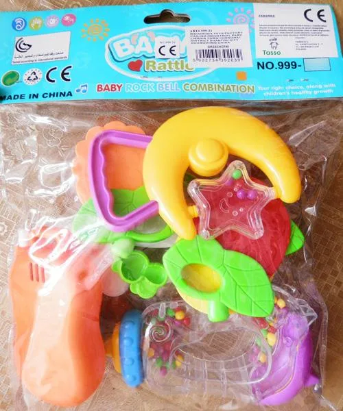 Set of plastic rattles