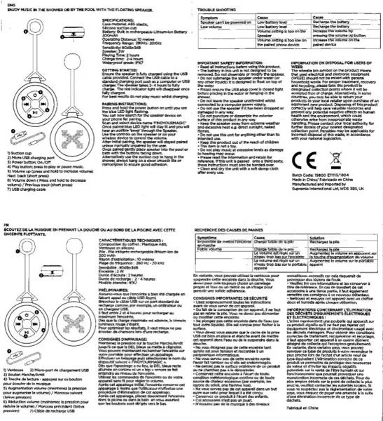 Shower speaker with USB charger