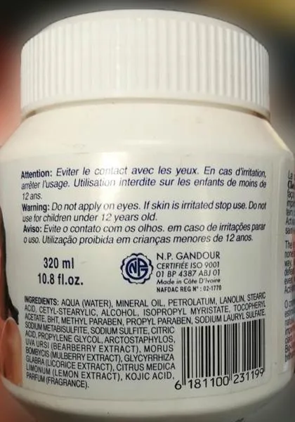Skin lightening product