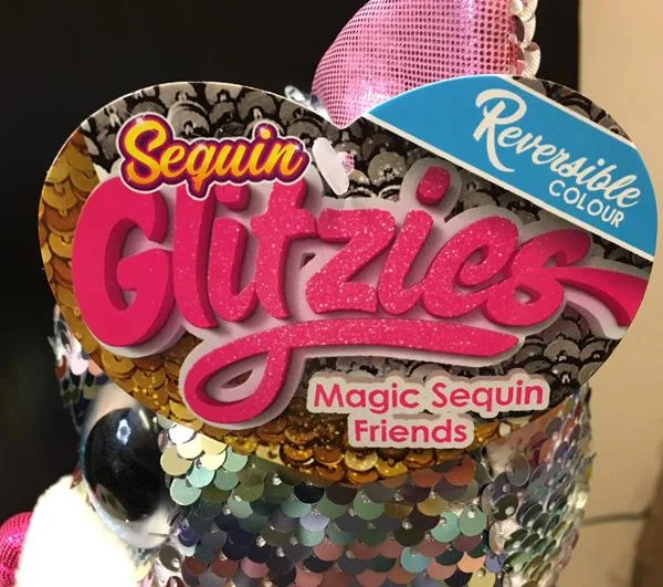 Soft toy with sequins