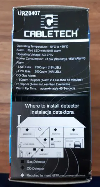 Carbon monoxide and gas detector