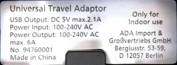 Travel adaptor