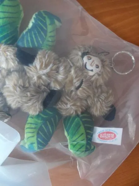 Keyring with a plush toy