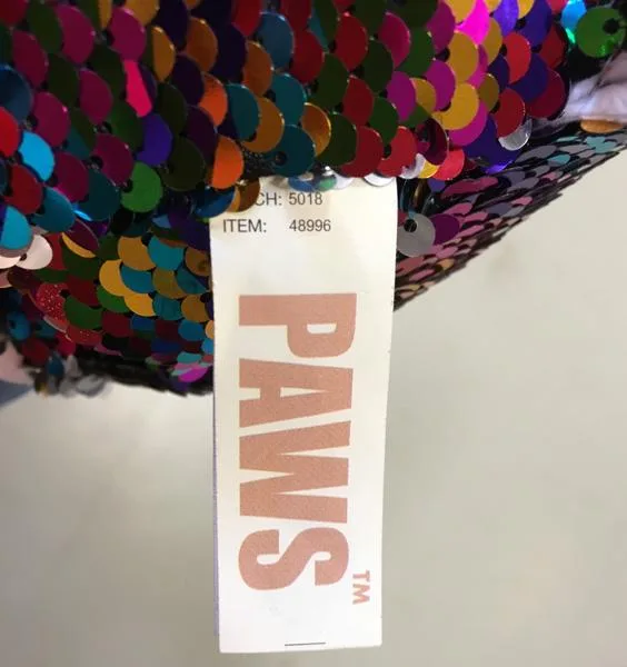 Soft-filled toy with sequins