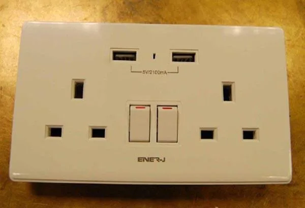 Wall socket with USB outlets