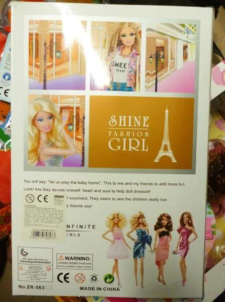 Plastic doll with accessories