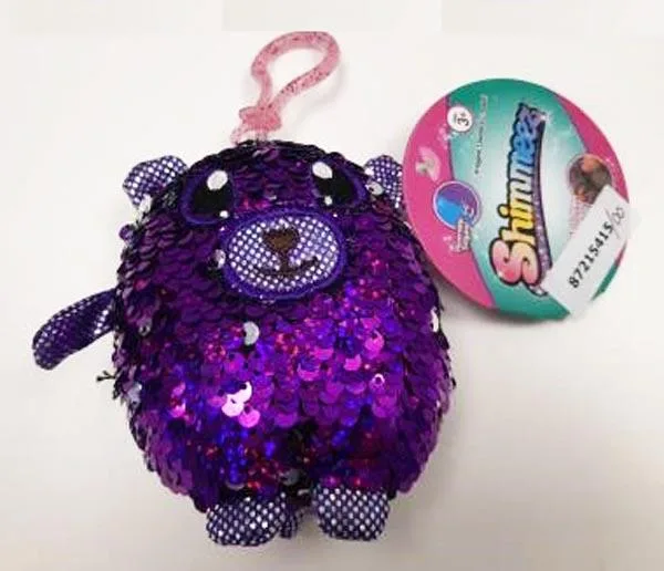 Soft-filled toys with sequins.