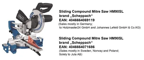 Sliding compound mitre saw