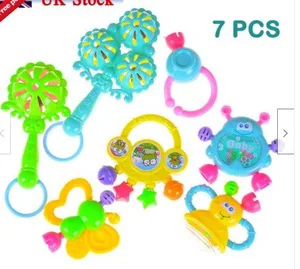 Baby teether and rattle toy set