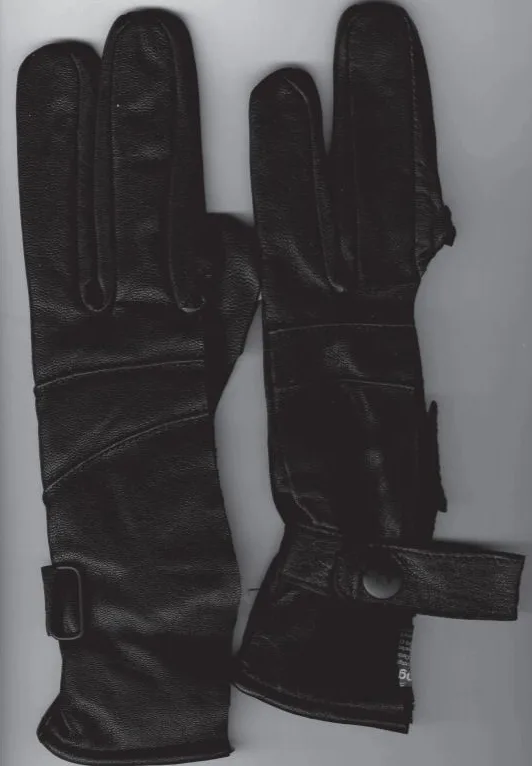 Black leather gloves