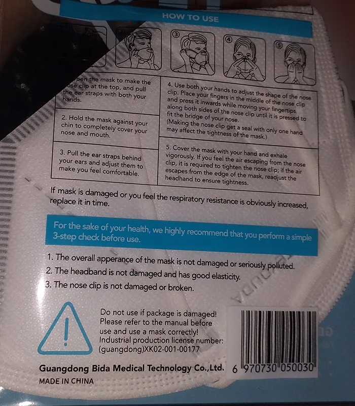 Particle filter mask