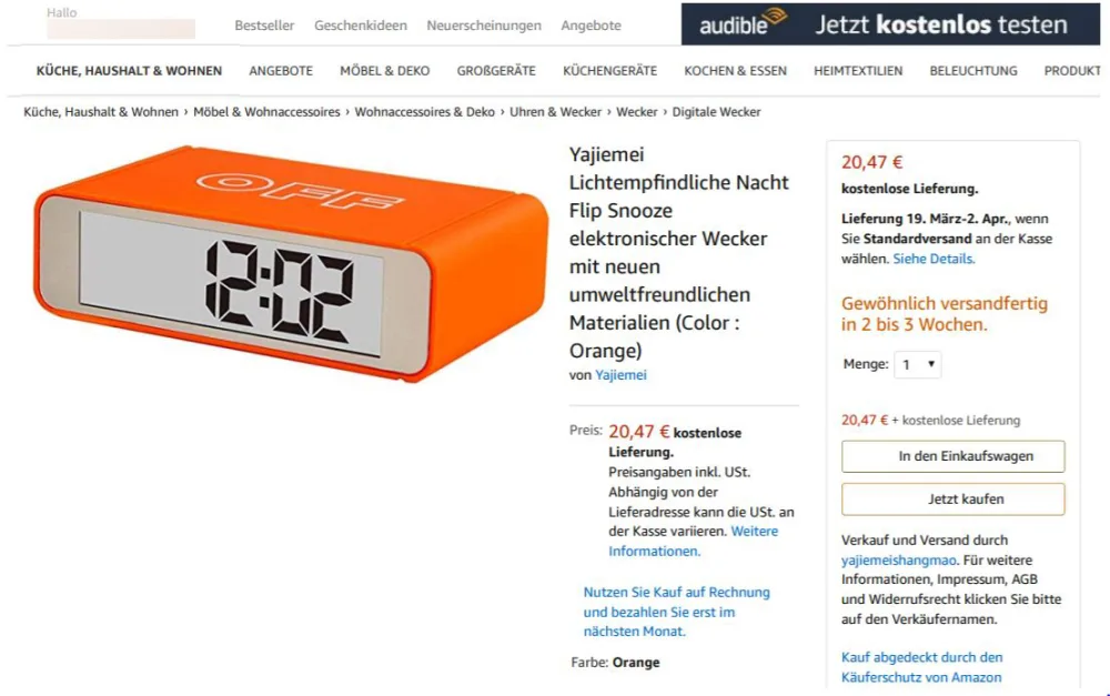 Digital alarm clock