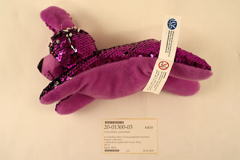Plush toy with sequins