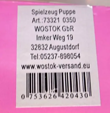 Plastic doll with accessories