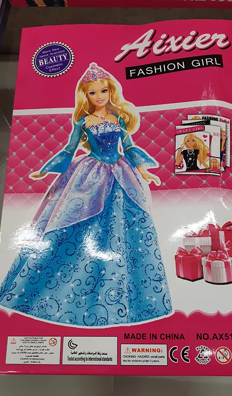 Plastic doll with accessories