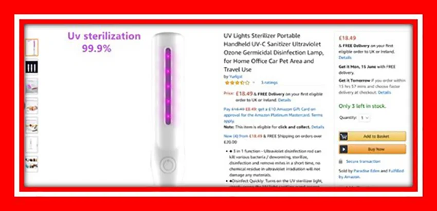 Portable UV light