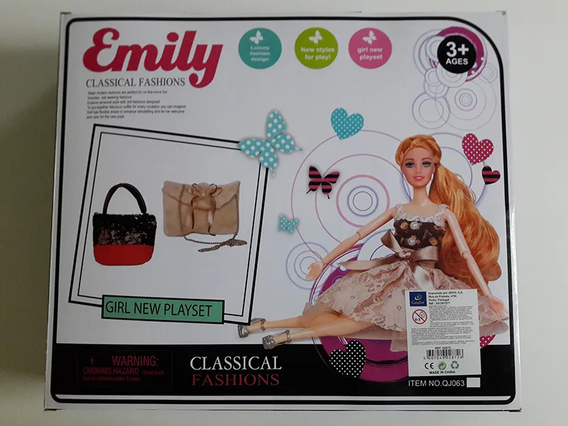 Plastic doll with accessories