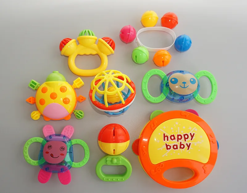 Set of plastic rattles