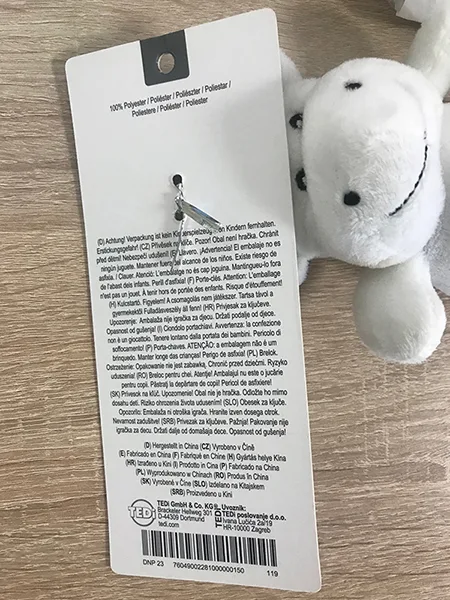 Key ring with a soft toy