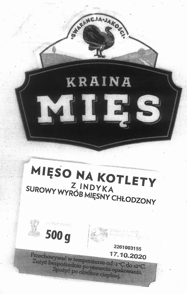 Mięso na kotlety z indyka. „Kraina Mięs” Surowy wyrób mięsny chłodzony, 500 g