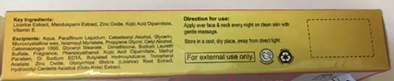 Skin lightening cream