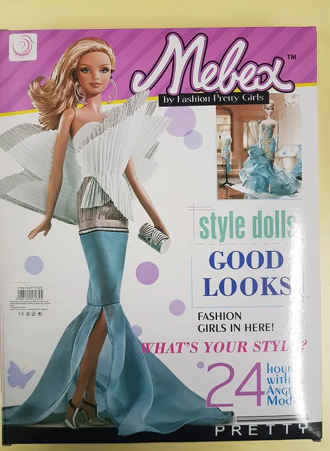 Plastic doll with accessories.