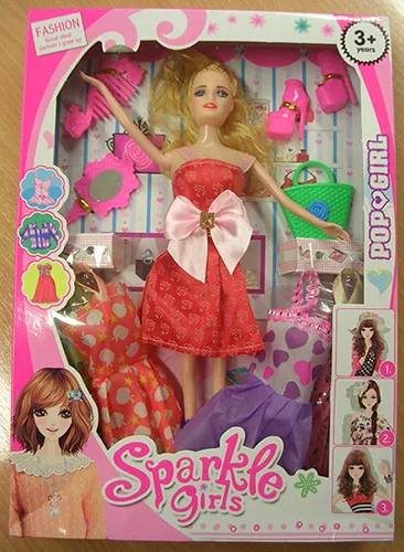 Plastic doll with accessories