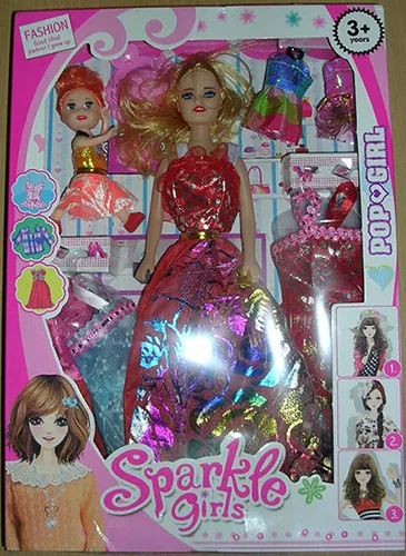 Plastic doll with accessories
